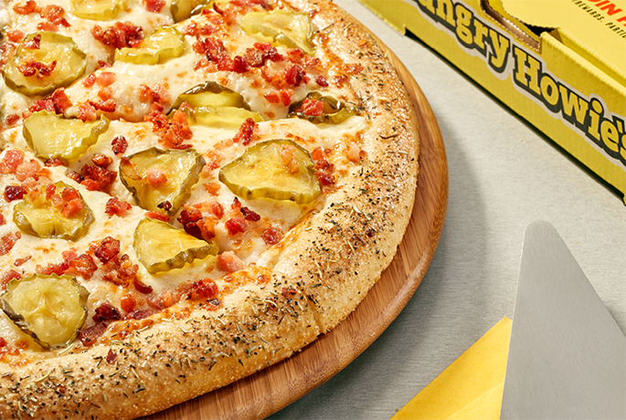 Pickle bacon ranch pizza