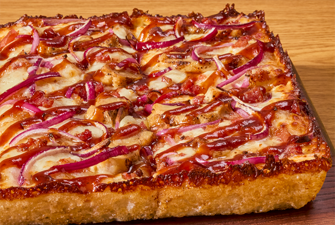 Detroit-Style BBQ Chicken Pizza