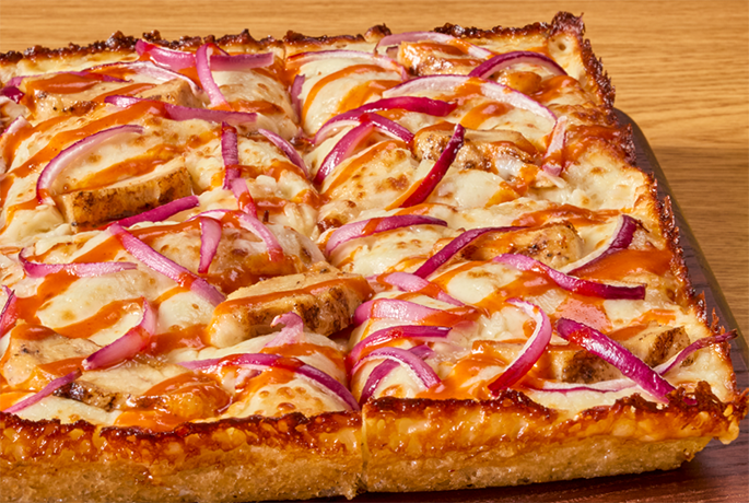 Detroit-Style Buffalo Chicken Pizza