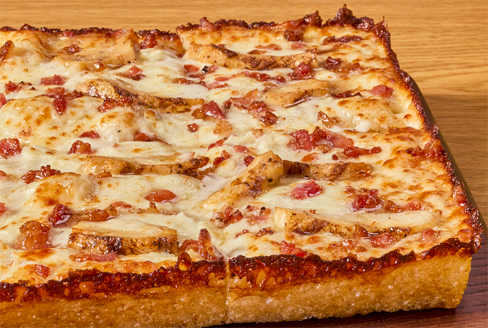 Detroit-Style Chicken Bacon Ranch Pizza