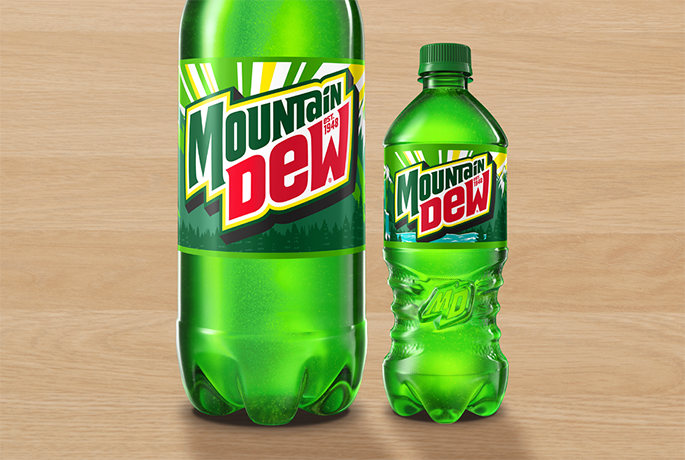 Mountain Dew 20oz and 2 liter Drink