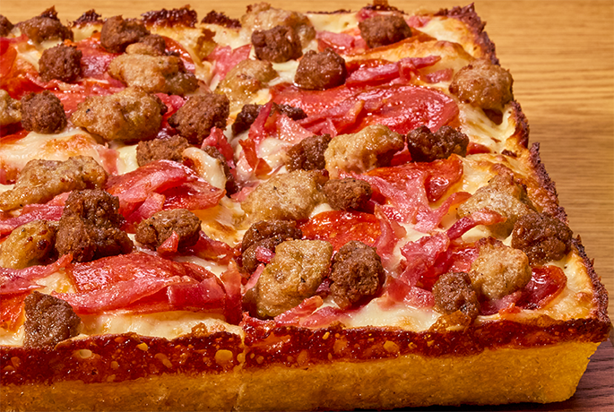 Deep Dish Meat Eaters Pizza