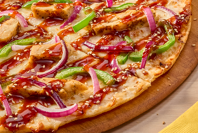 Thin Crust Asian Chicken Pizza