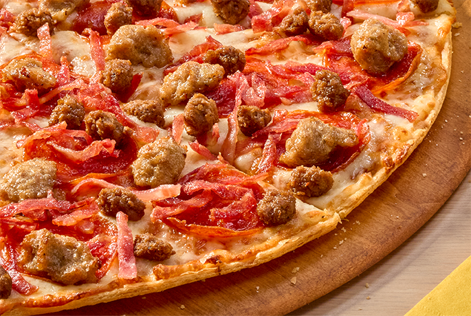 Thin Crust Meat Eaters Pizza