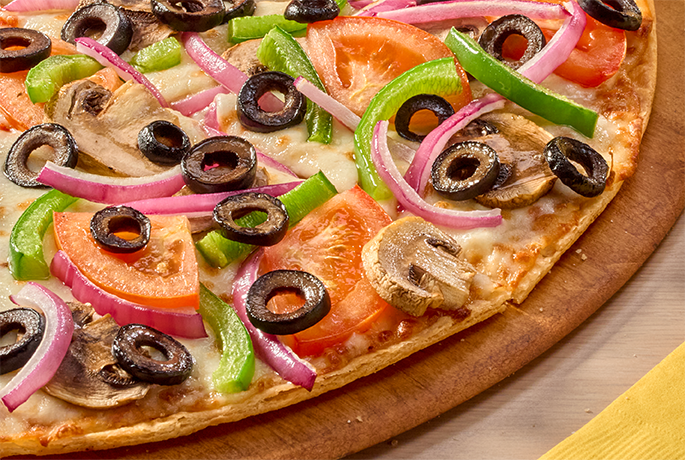 Thin Crust Veggie Pizza